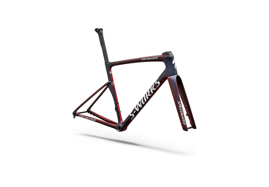 Conjunto de cuadro S-Works Tarmac SL9 Team Replica - FDJ United - SUEZ Specialized - SATIN RED TINT / BLUE TINT / RED PEARL