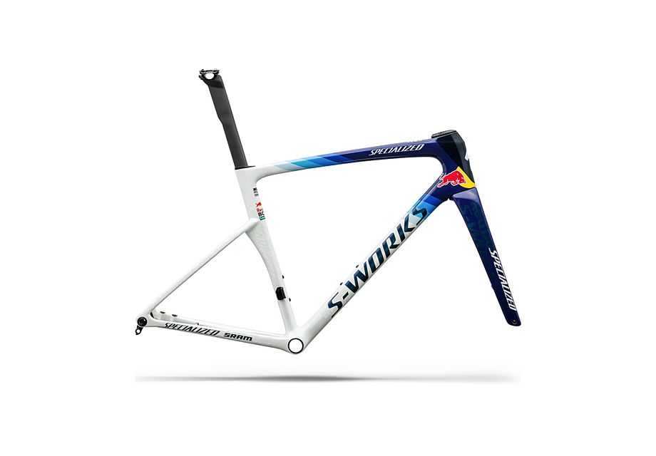 Conjunto de cuadro S-Works Tarmac SL9 Team Replica - Red Bull - BORA - hansgrohe Specialized - GLOSS METALLIC WHITE SILVER /