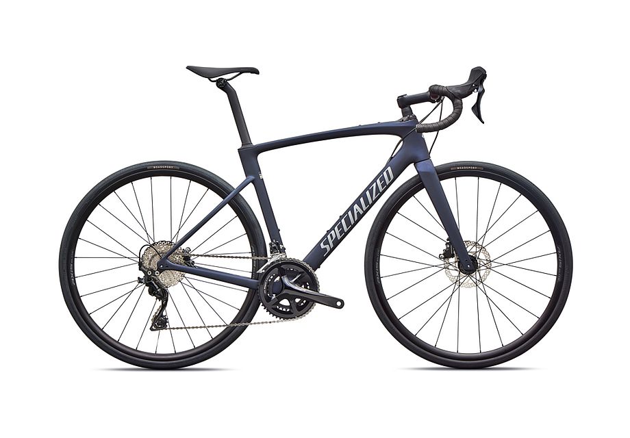 Roubaix SL8: Shimano Tiagra Specialized - SATIN DEEP MARINE METALLIC/SHADOW SILVER - vista general